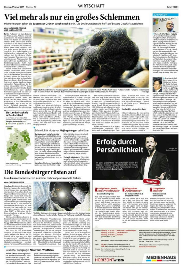 Aachener Medienhaus Zeitungsartikel Daniel Hoch