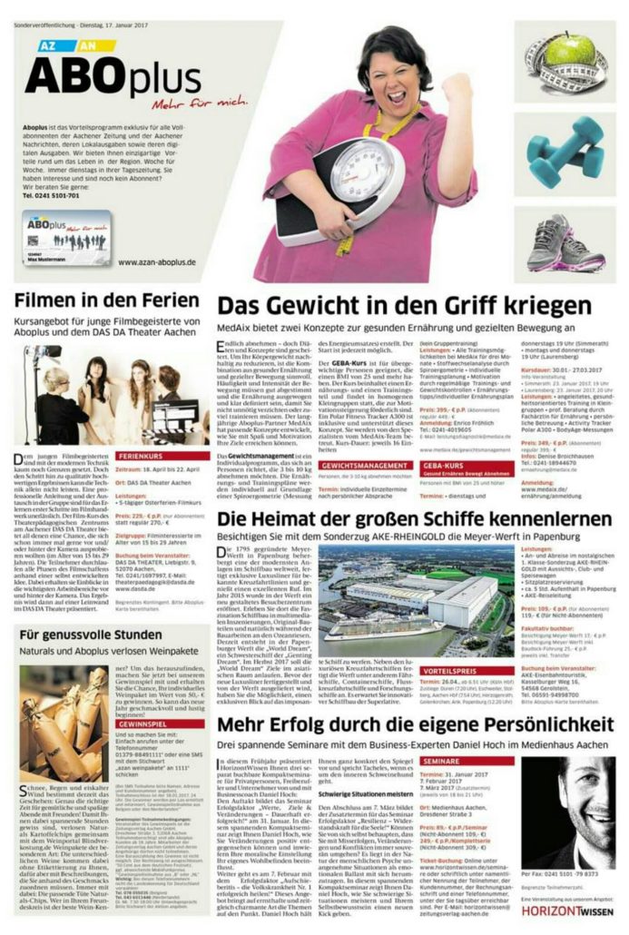 Aachener Medienhaus Zeitungsartikel Daniel Hoch