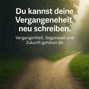 Vergangenheit, Gegenwart und Zukunft. Du kannst deine Vergangenheit neu schreiben.