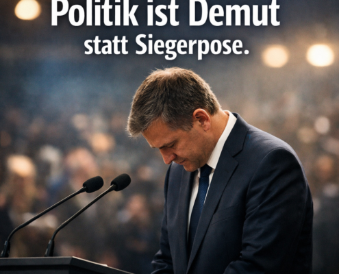 Politik ist Demut statt Siegerpose